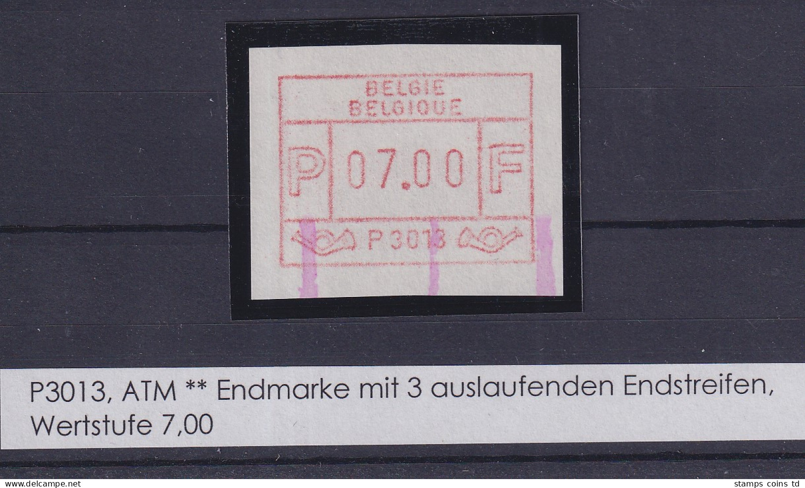 Belgien FRAMA-ATM P3013 Mit ENDSTREIFEN-ENDE ** Wert 07,00 - Other & Unclassified