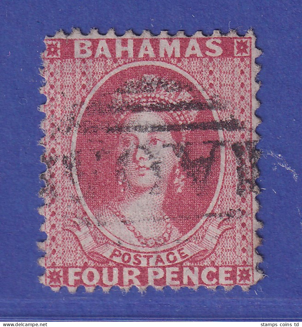 Bahamas 1861 Königin Viktoria Mi.-Nr. 3 D Mit Fabrik-Wasserzeichen O, Selten ! - Bahamas (1973-...)