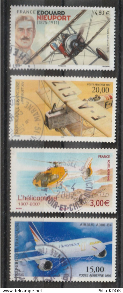 " LOT DE POSTE AERIENNE DE FRANCE " Sur 4 Timbres Oblitérés N° YT PA 61 63 70 83 à Saisir !!! - 1960-.... Oblitérés