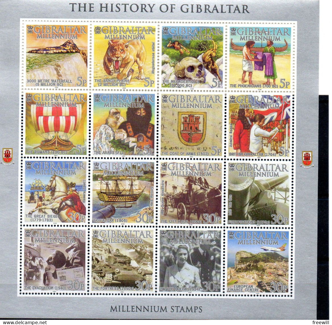 Gibraltar Millenium Stamps , History Of Gibraltar 2000 XXX - Gibraltar