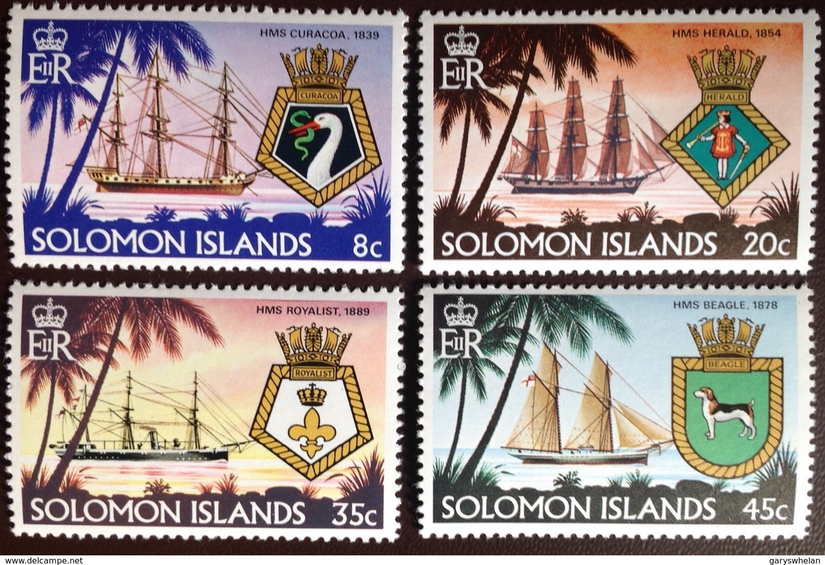 Solomon Islands 1980 Ships & Crests 1st Series MNH - Solomon Islands (1978-...)