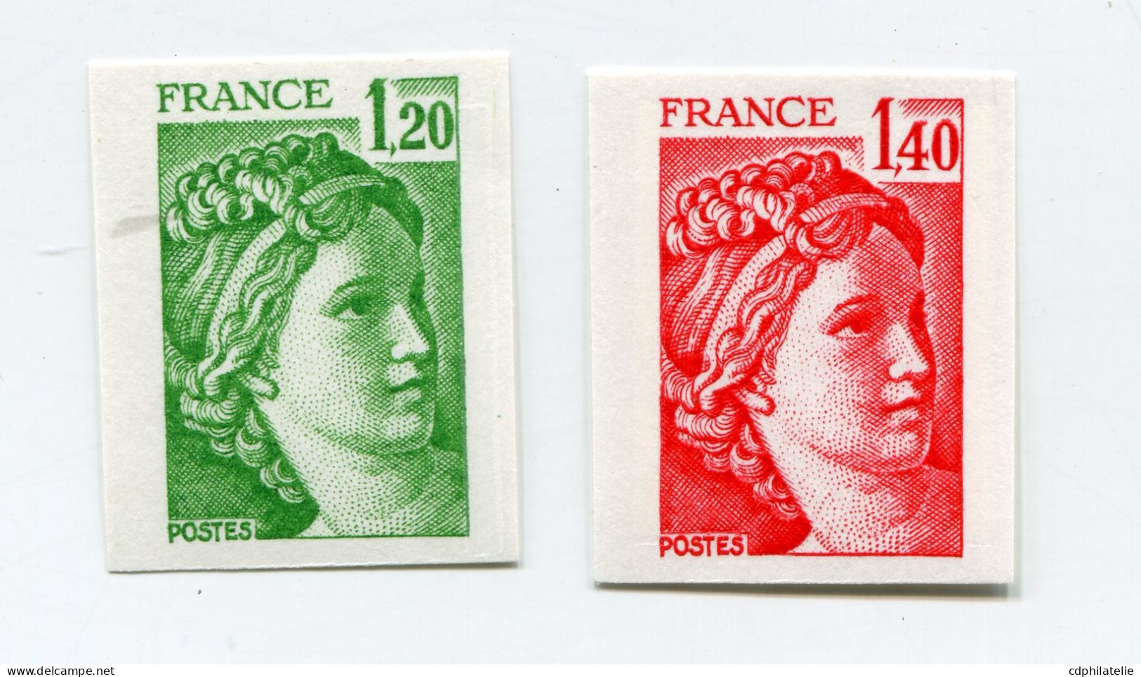 FRANCE N°2101 / 2102 ** NON DENTELES TYPE SABINE - 1971-1980