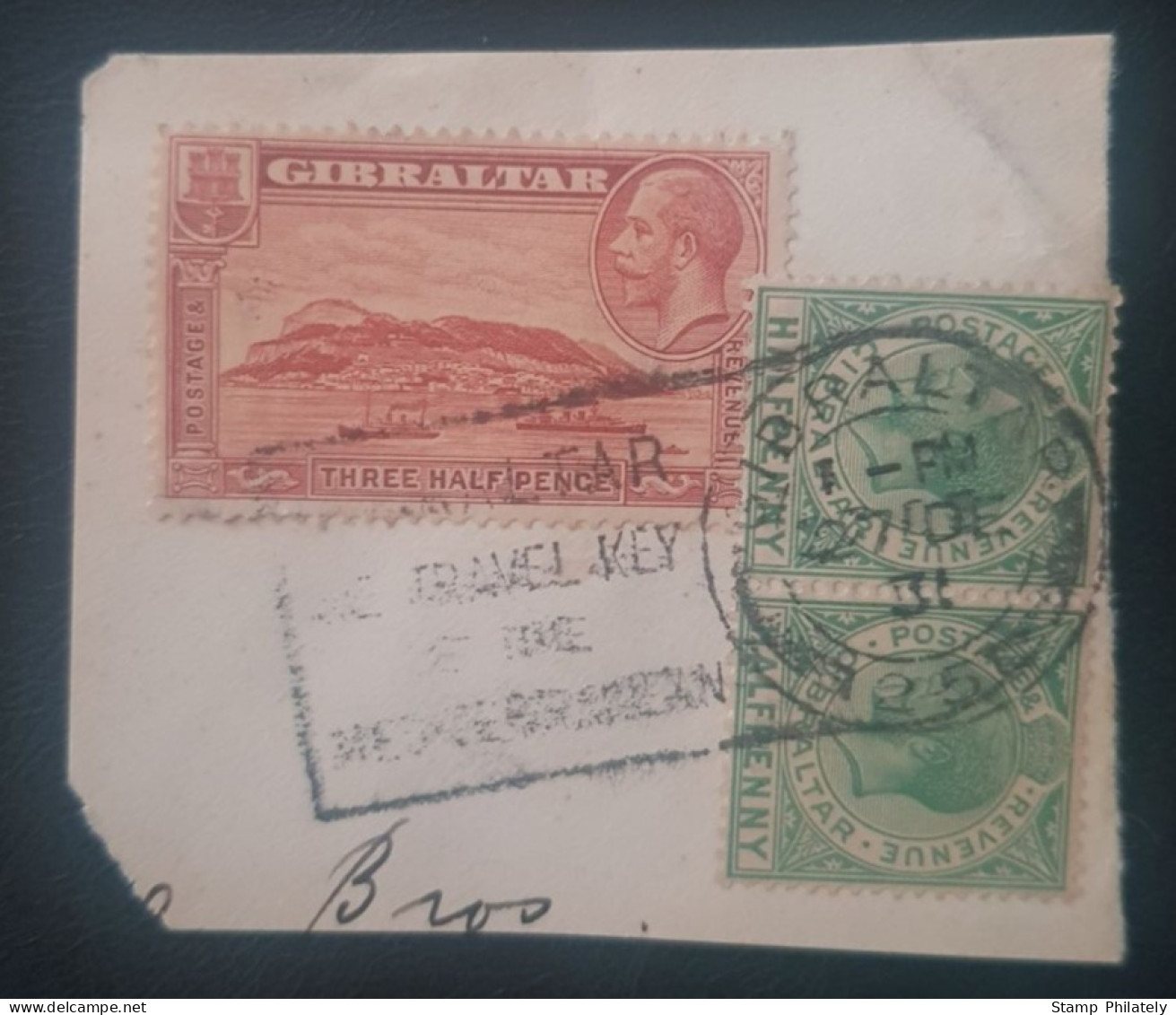Gibraltar Used Postmark Classic Stamps On Paper - Gibraltar