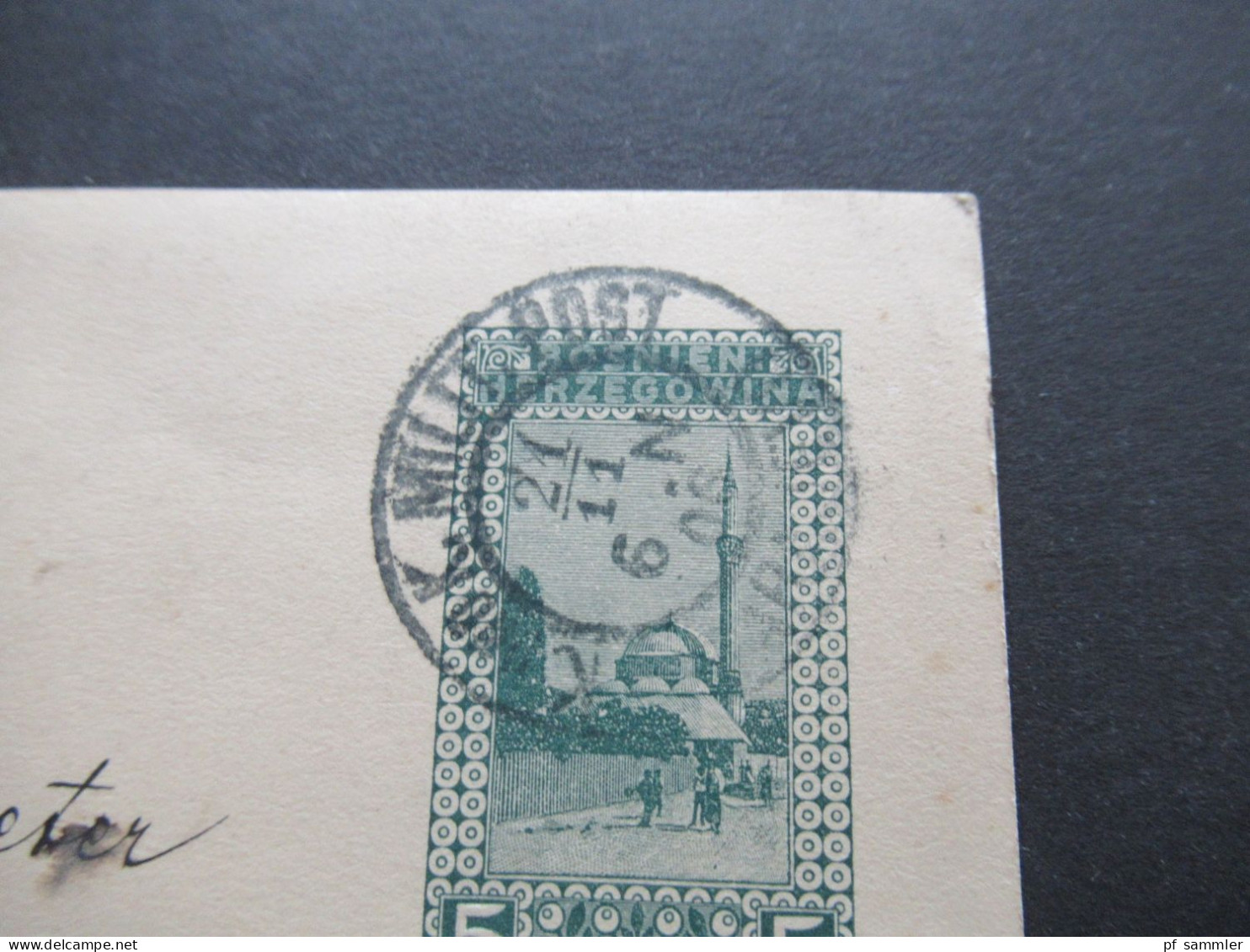 Österreich 1906 Bosnien U. Herzegowina GA P13 Stempel  KuK Milit. Post Und K2 5/2 Wien 55 Bestellt / KK Buchhaltung Brun - Bosnia Herzegovina