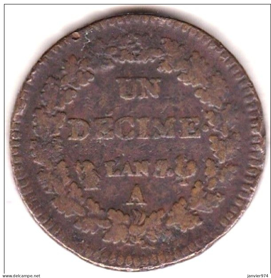 Directoire . Un Décime An 7/6 A Paris, En Bronze, Gad# 21 ; 18,3 G – 32 Mm, Rare - 1792-1804 First French Republic