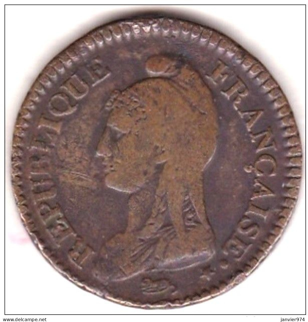 Directoire . Un Décime An 7/6 A Paris, En Bronze, Gad# 21 ; 18,3 G – 32 Mm, Rare - 1792-1804 First French Republic