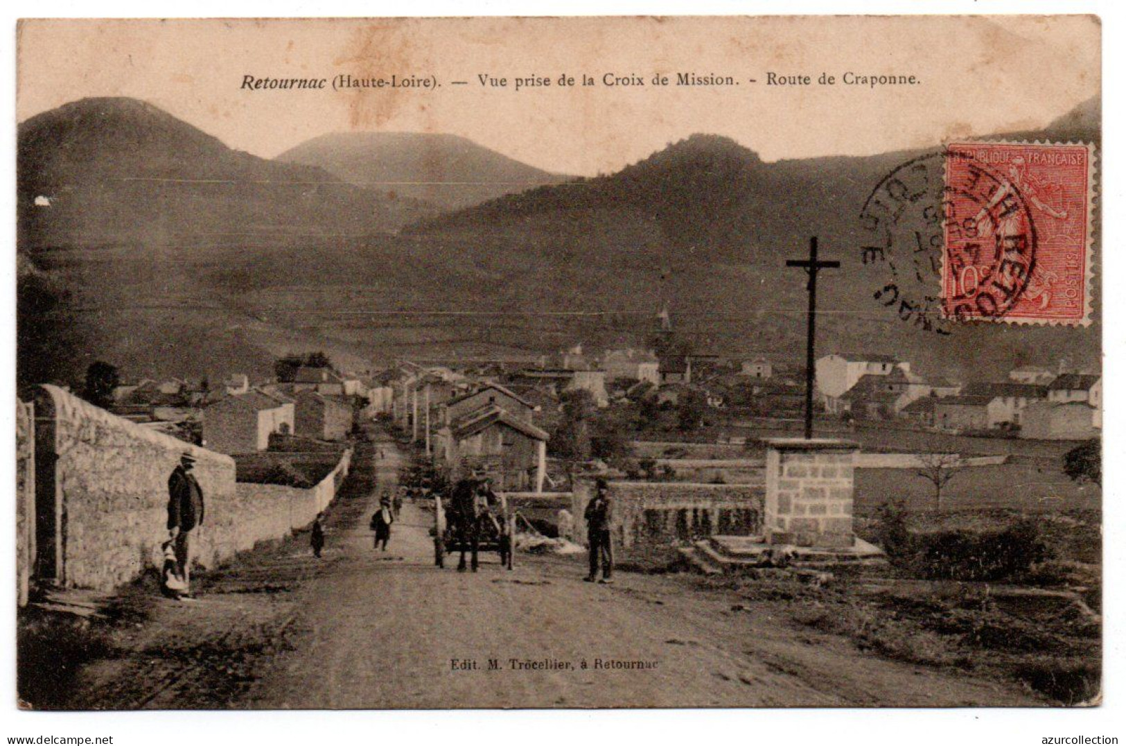 Vue Prise De La Croix De Mission. Route De Craponne - Retournac