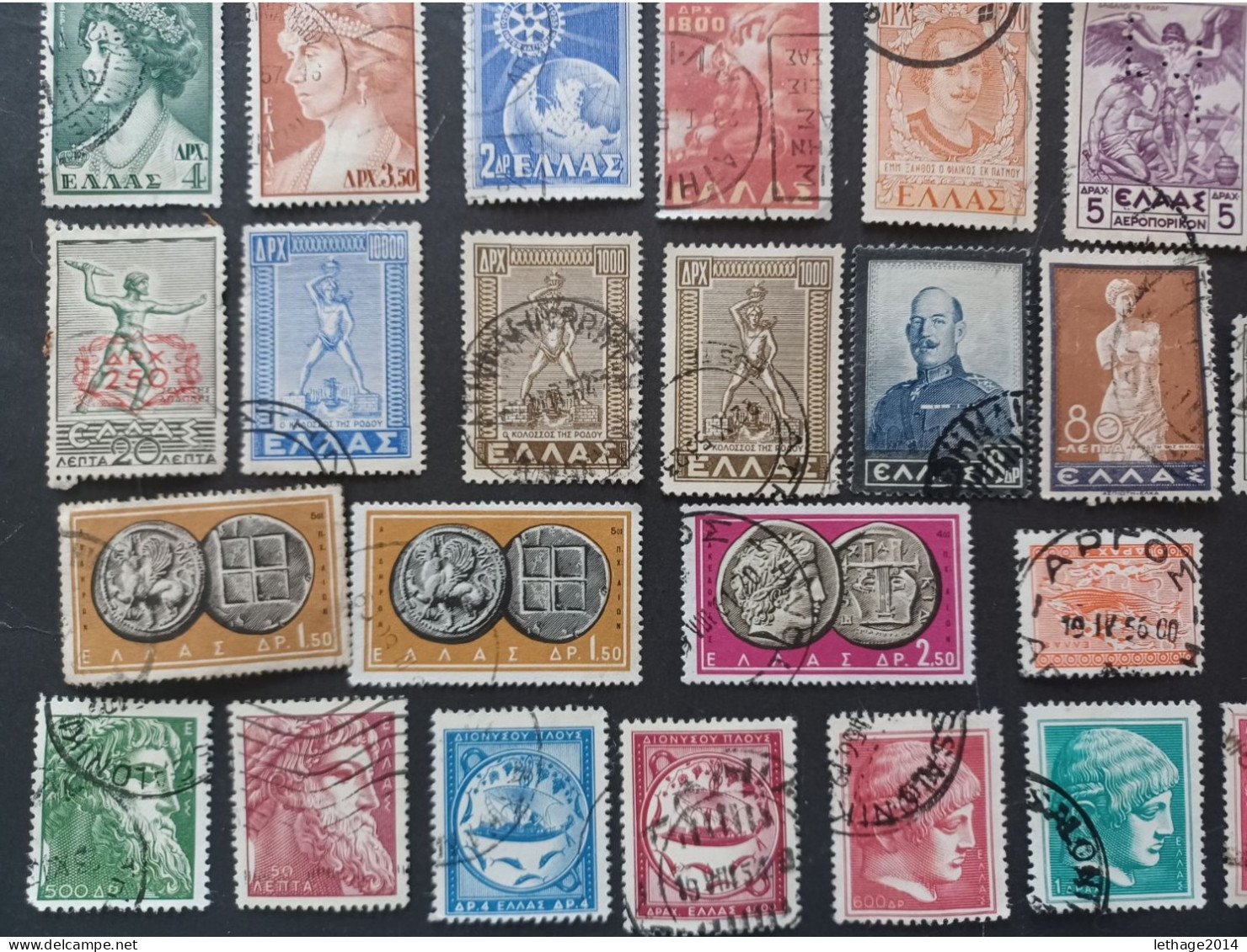 GREECE GRECIA HELLAS 1886 PICCOLA TESTA DI MERCURIO HERMES + STOCK LOT MIX FRAGMANT 22 SCANNERS CAT UNIF.  ------- GIULY