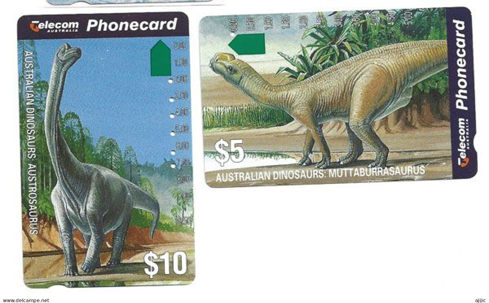 AUSTRALIAN TELSTRA PHONE CARDS (2)  AUSTRALIAN DINOSAURS - Australie