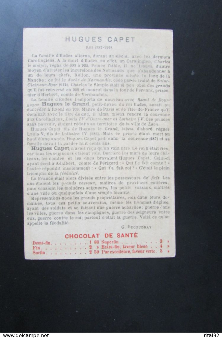 Chromo "Chocolat IBLED" - Série "Collection Des Rois De FRANCE Et Personnages Historiques" - Ibled