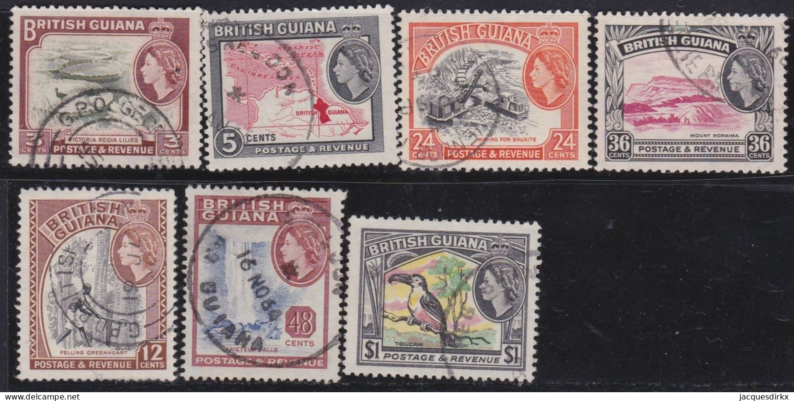 British  Guiana         .   SG    .    7 Stamps    .     O       .    Cancelled - Guayana Británica (...-1966)