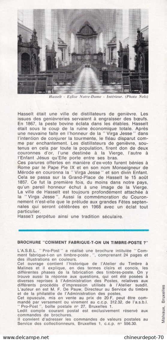 Administration Des Postes Belge émission D'un De Timbre Poste Spécial Noël  N°18 1967 édité En Français - Cartas & Documentos