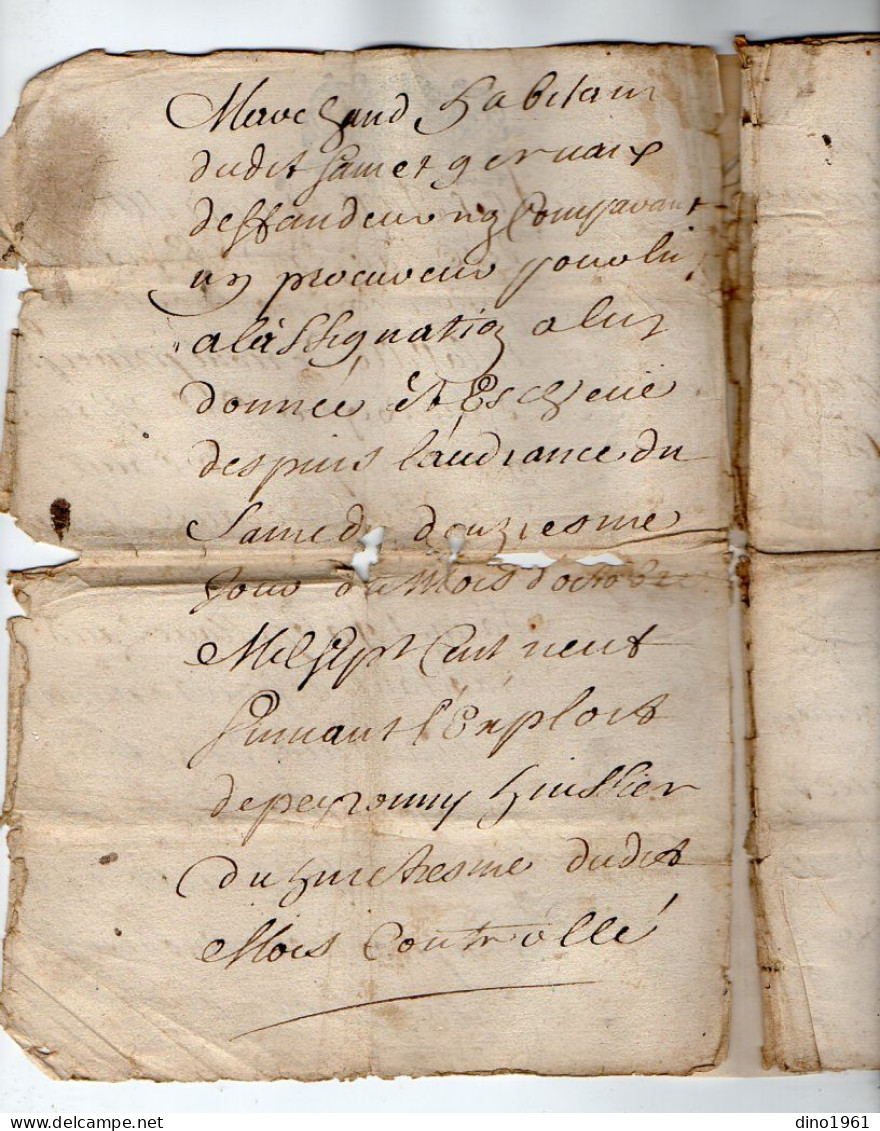 VP23.000 - Cachet Généralité De RIOM - Acte De 1709 - - Cachets Généralité