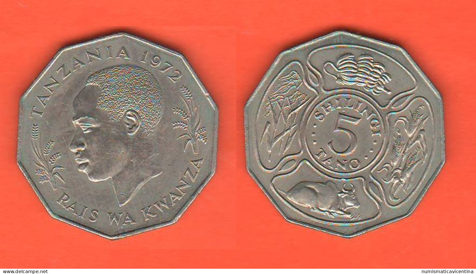 Tanzania Tanzanie 5 Shilingi Tano 1972 - Tanzania