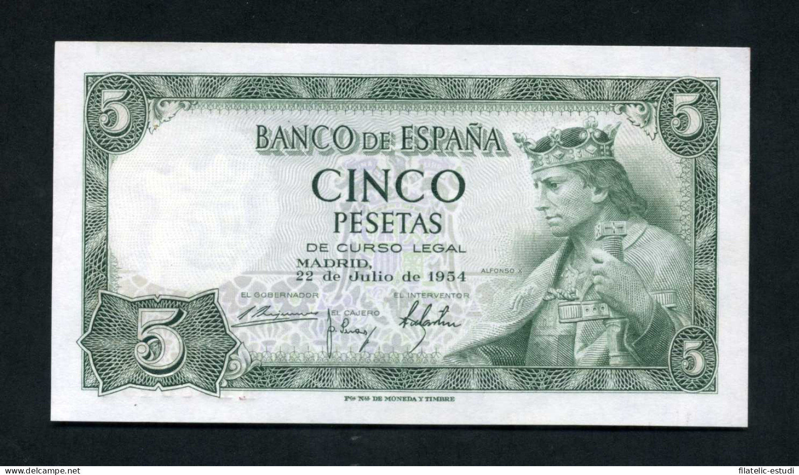 España Billete 5 Ptas Madrid 22 7 1954 Sin Circular - Andere & Zonder Classificatie