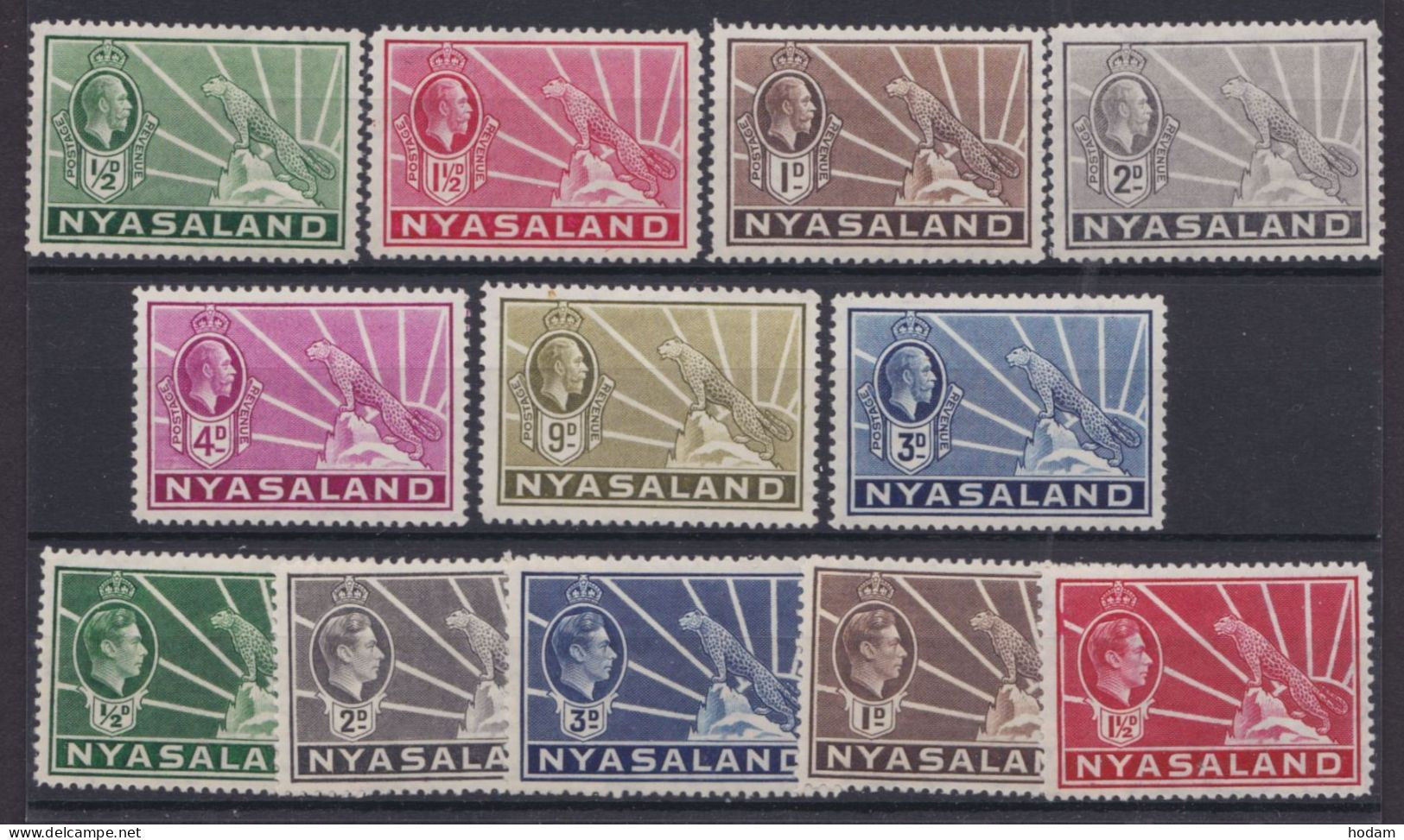 Nyassaland: 36/42 U.a., **, 12 Freimarken Aus 1934/8, Ansehen! - Autres - Afrique