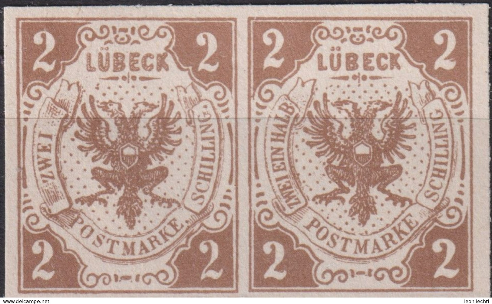 Lübeck Wappen 1859, 2 Sch. Mi: Nr. 3 " REPLIK " - Luebeck