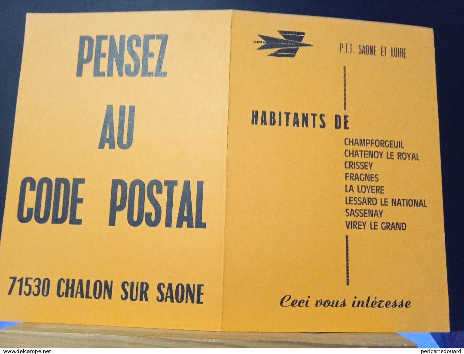 Code Postal, Carte D'information " Pensez Au Code Postale" 71530  Chalon Sur Saone - Covers & Documents