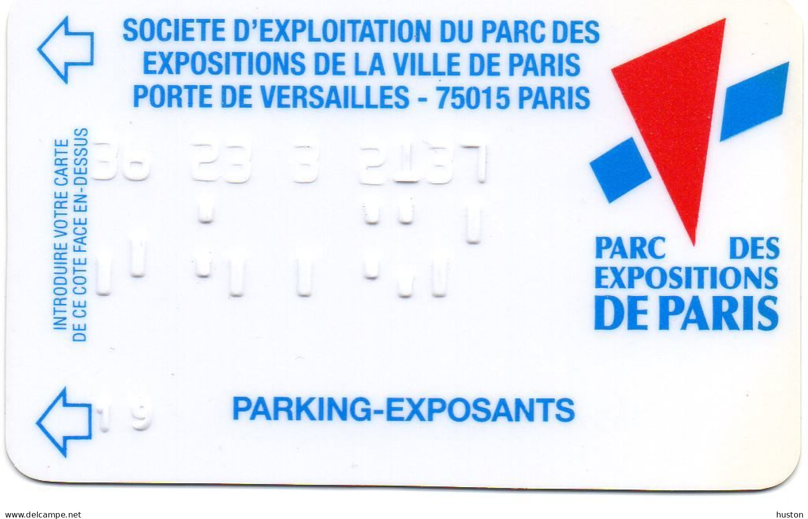 CARTE STATIONNEMENT PARC EXPOSITION PARIS - Scontrini Di Parcheggio