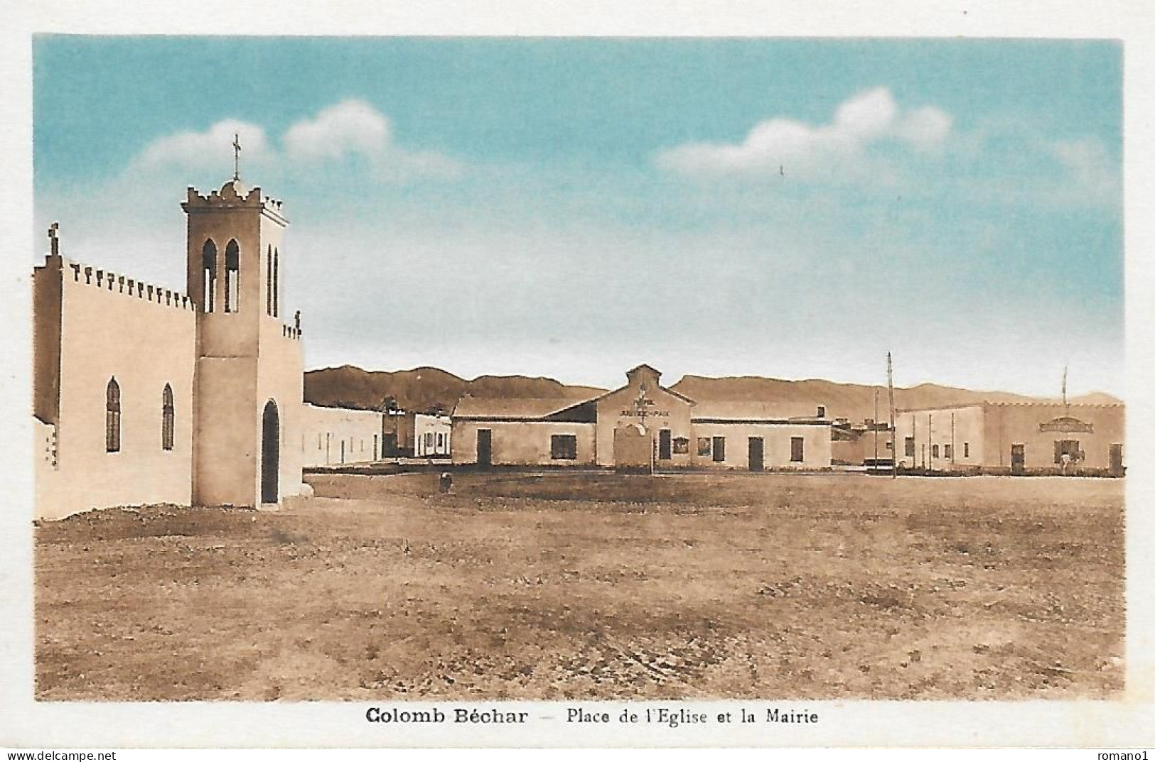 Algérie )    COLOMB BECHAR - Place De L' Église Et La Mairie - Bechar (Colomb Béchar)