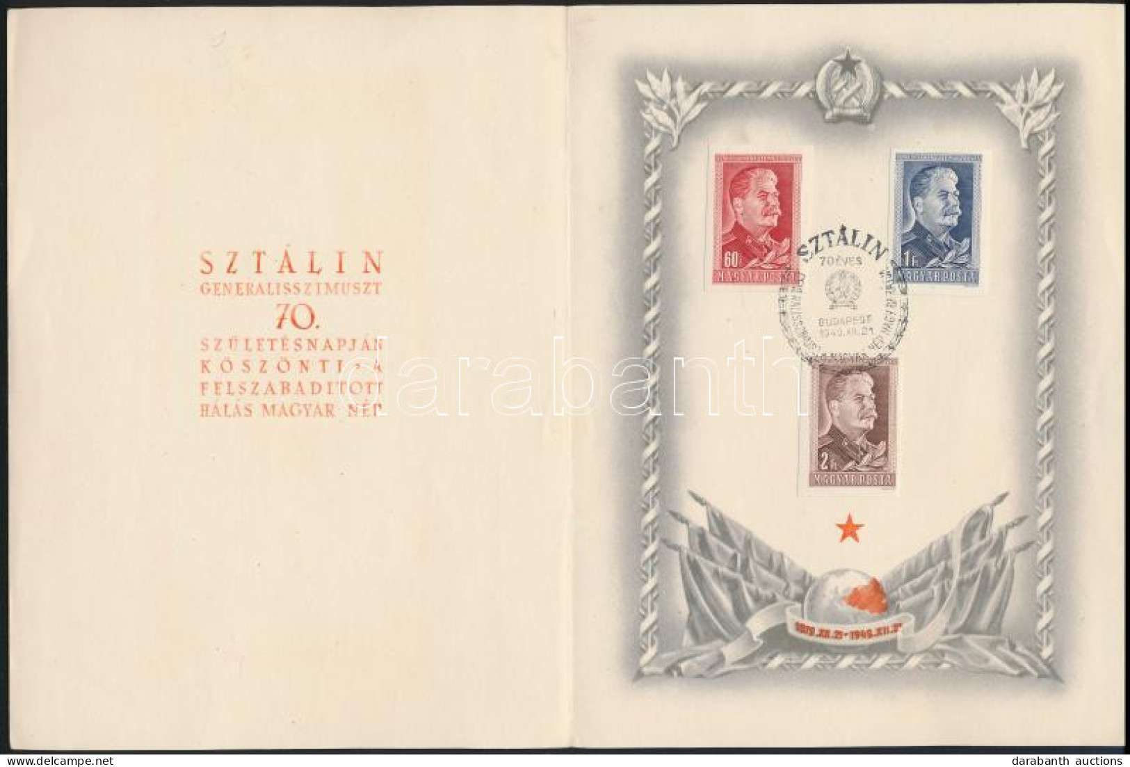 1949 Sztálin Vágott Sor Emléklapon (4.000) - Other & Unclassified