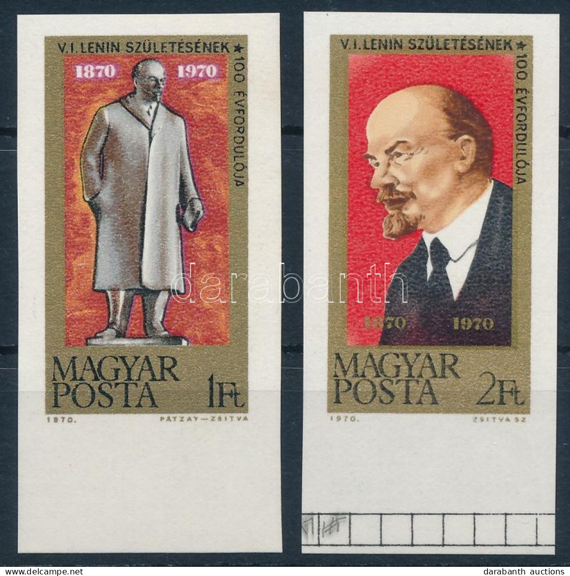 ** 1970 Vlagyimir Iljics Lenin (II.) ívszéli Vágott Sor - Autres & Non Classés