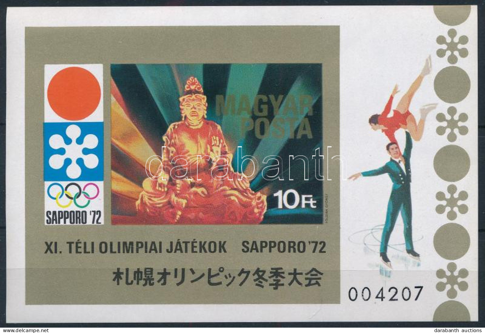 ** 1971 Téli Olimpia (IV.) Sapporo Vágott Blokk (3.500) - Autres & Non Classés