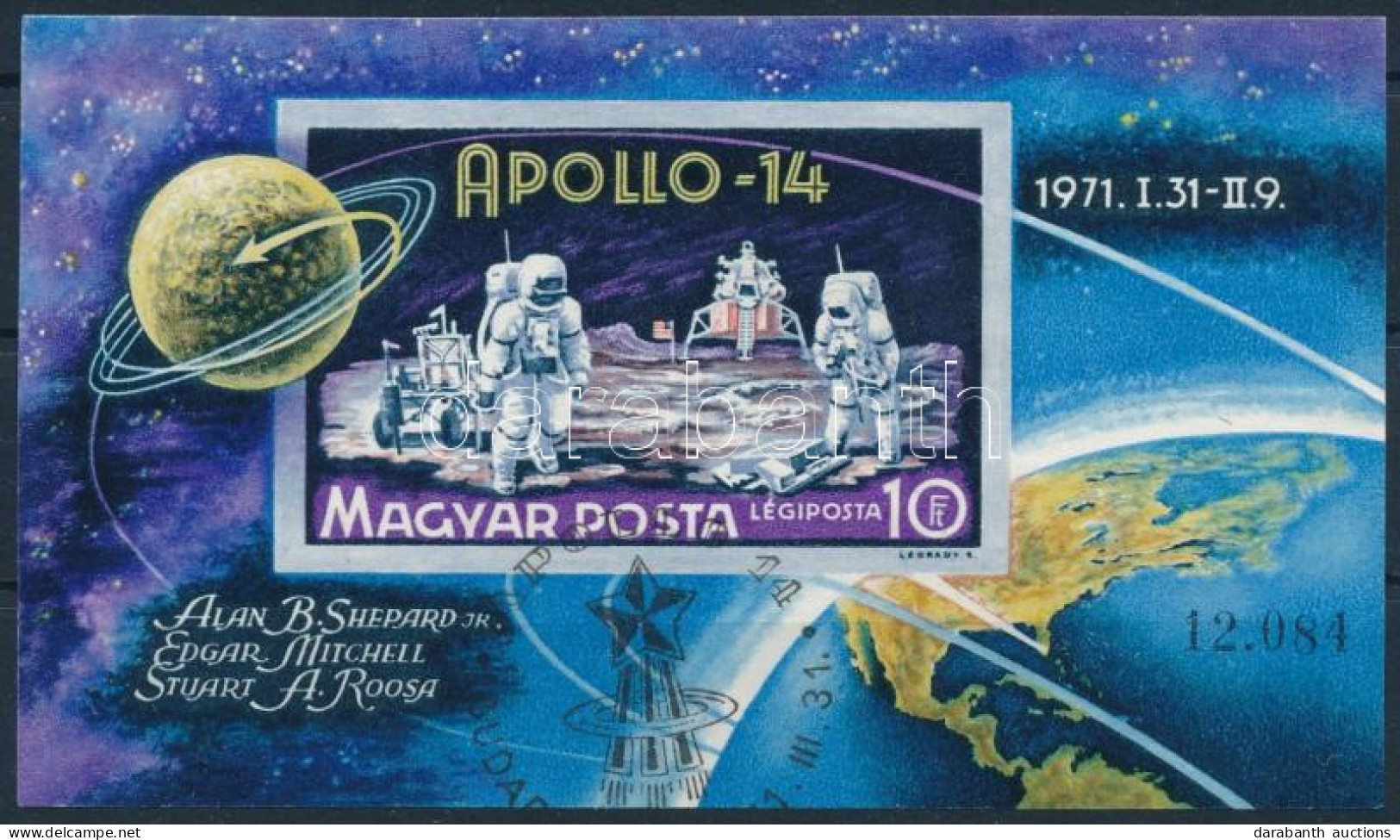 O 1971 Apollo 14 Vágott Blokk (4.000) - Otros & Sin Clasificación