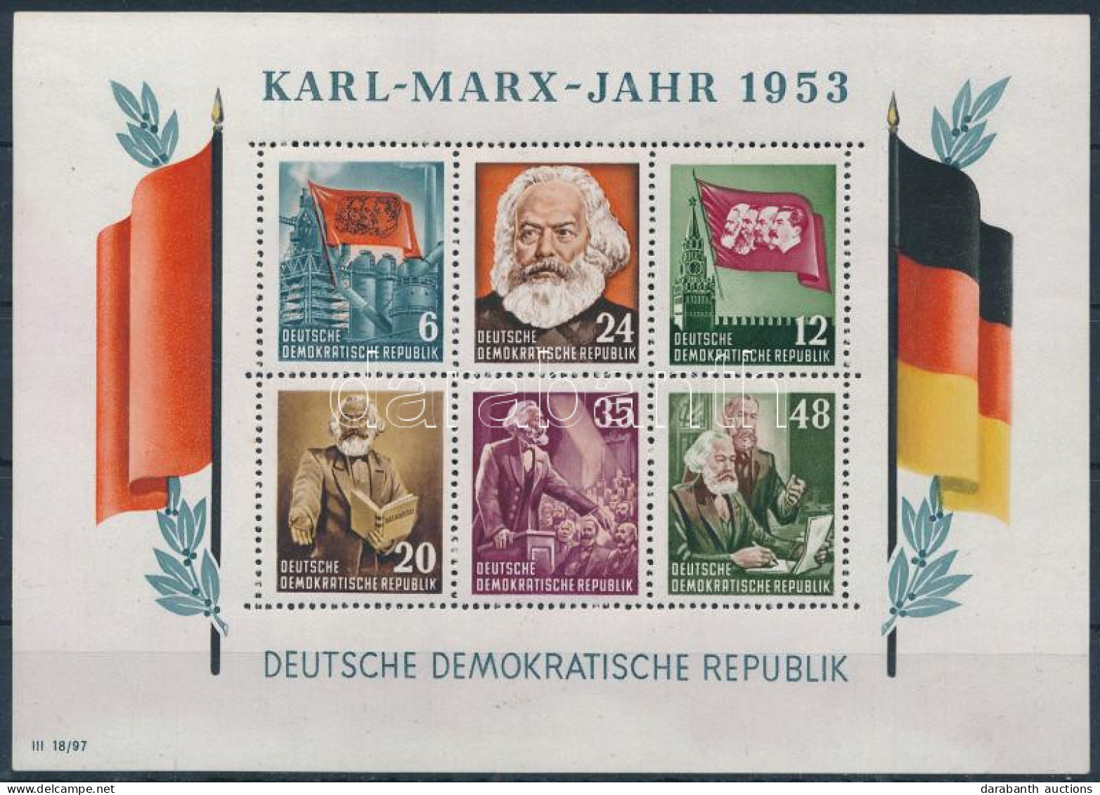 ** NDK 1953 Marx Blokk Mi 8A (Mi EUR 100.-) - Sonstige & Ohne Zuordnung