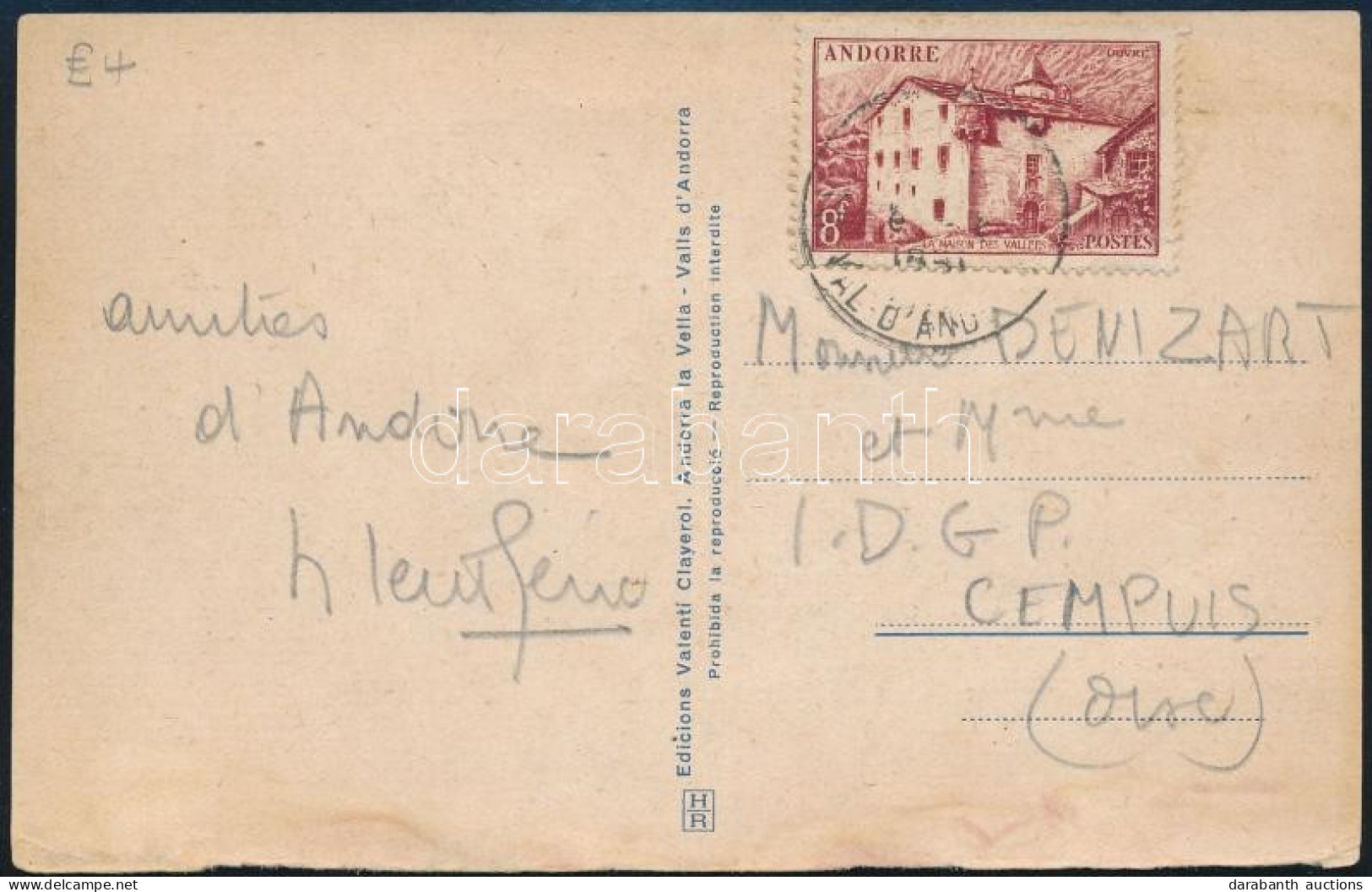 Andorra Francia Posta 1945 - Other & Unclassified