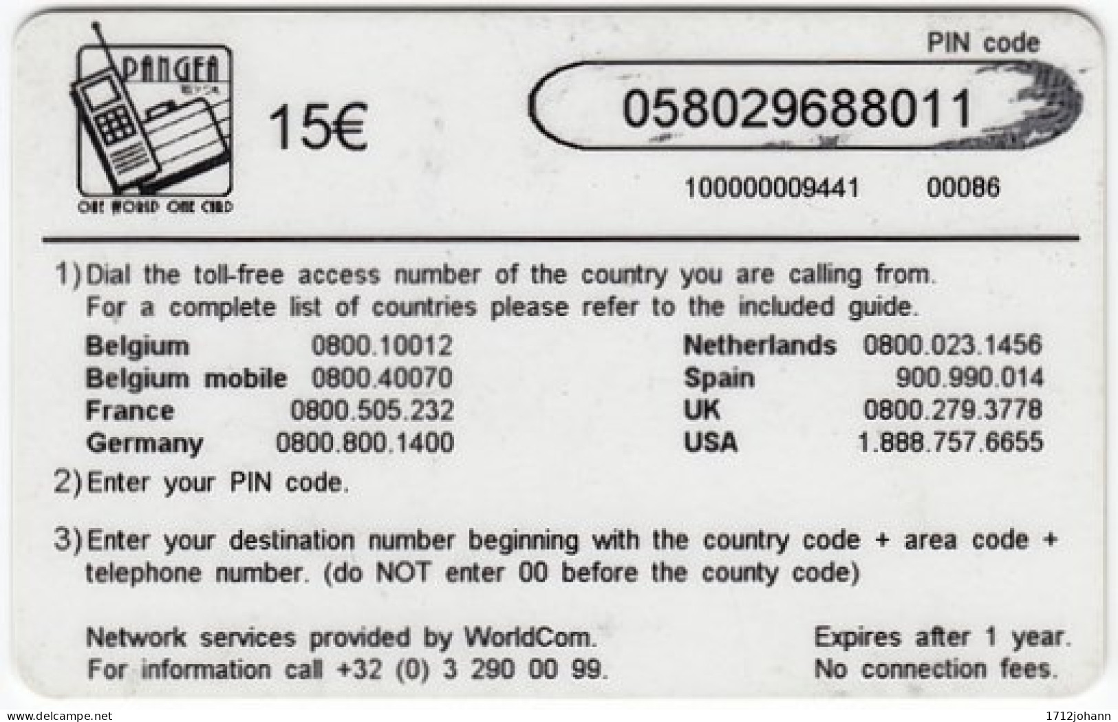 BELGIUM B-628 Prepaid - Cartoon, Traffic, Airplane, Ship - Used - [2] Prepaid- Und Aufladkarten