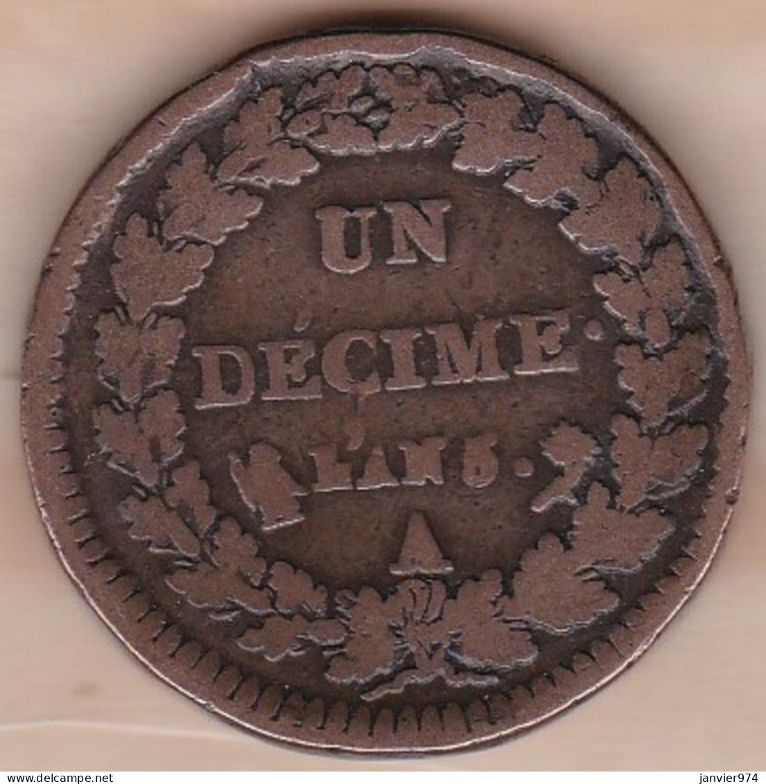 Directoire . Un Décime An 5 A Paris, En Bronze, Gad# 187 ; 19,9 G – 31 Mm - 1792-1804 1ère République (An I – An XII)