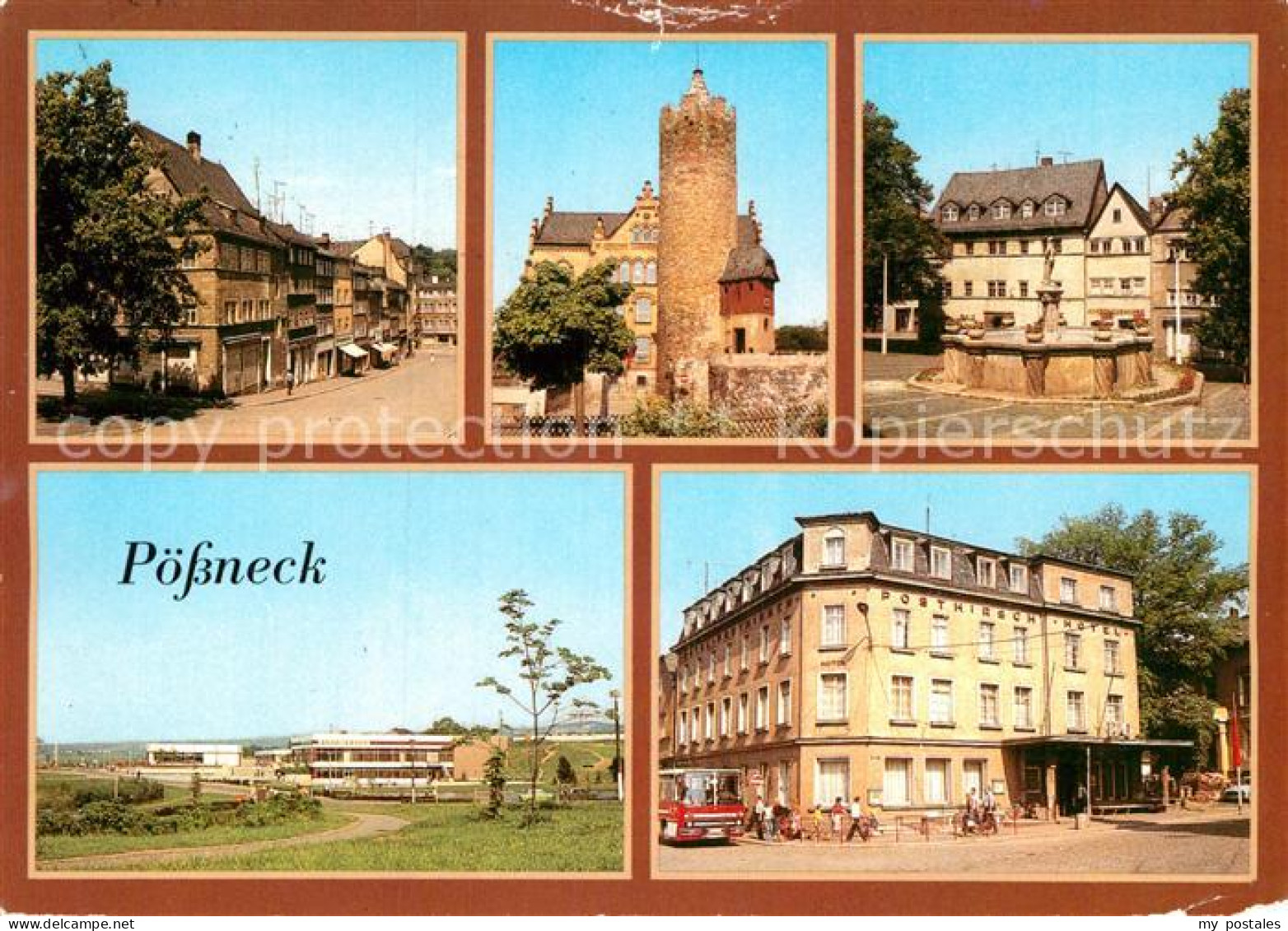 73013068 Poessneck Schuhgasse Weisser Turm Markt Hotel Posthirsch Poessneck - Poessneck