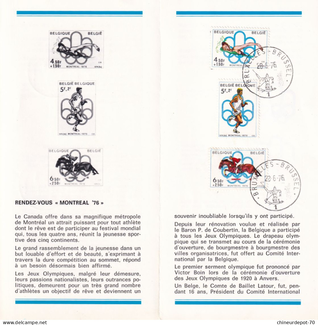 Administration Des Postes Belge émission D'une Série De Timbres Poste Spéciaux  N°6  1976 édité En Français - Cartas & Documentos