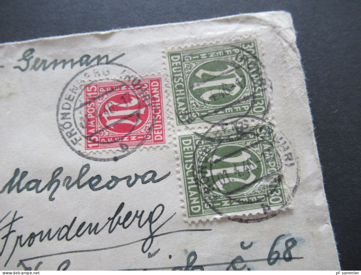Bizone Am Post MiF 1.4.1946 Auslandsbrief In Die CSR Mit Zensurstempel Und Zensurstreifen / Retour Fröndenberg (Ruhr) - Storia Postale
