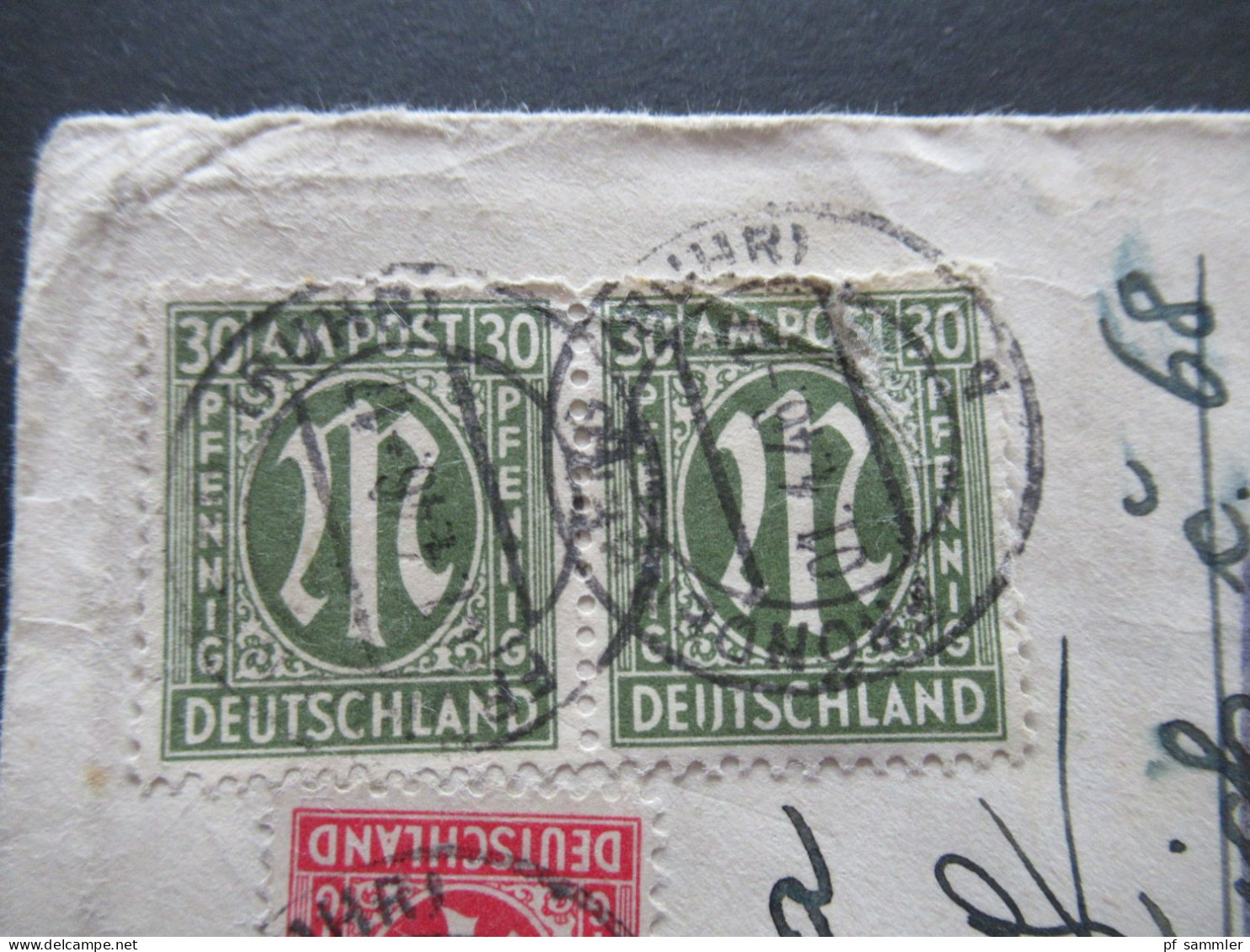 Bizone Am Post MiF 1.4.1946 Auslandsbrief In Die CSR Mit Zensurstempel Und Zensurstreifen / Retour Fröndenberg (Ruhr) - Storia Postale