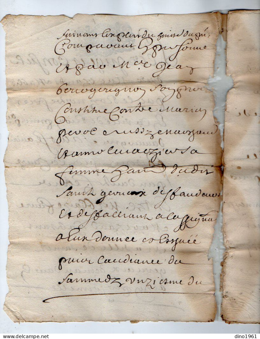 VP23.001 - Cachet Généralité De RIOM - Acte De 1710 - - Seals Of Generality