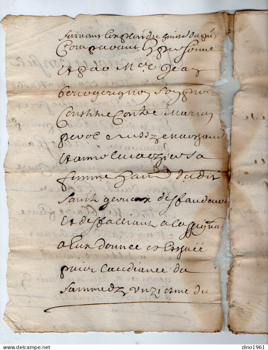 VP23.001 - Cachet Généralité De RIOM - Acte De 1710 - - Algemene Zegels