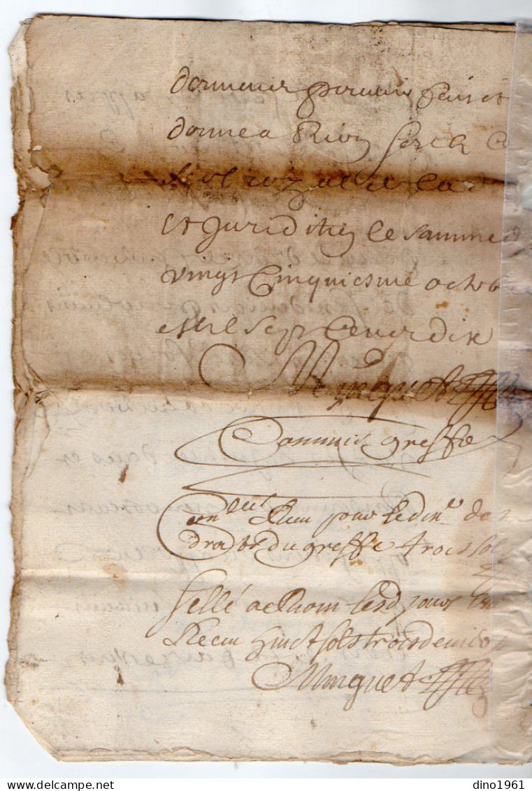 VP23.001 - Cachet Généralité De RIOM - Acte De 1710 - - Timbri Generalità