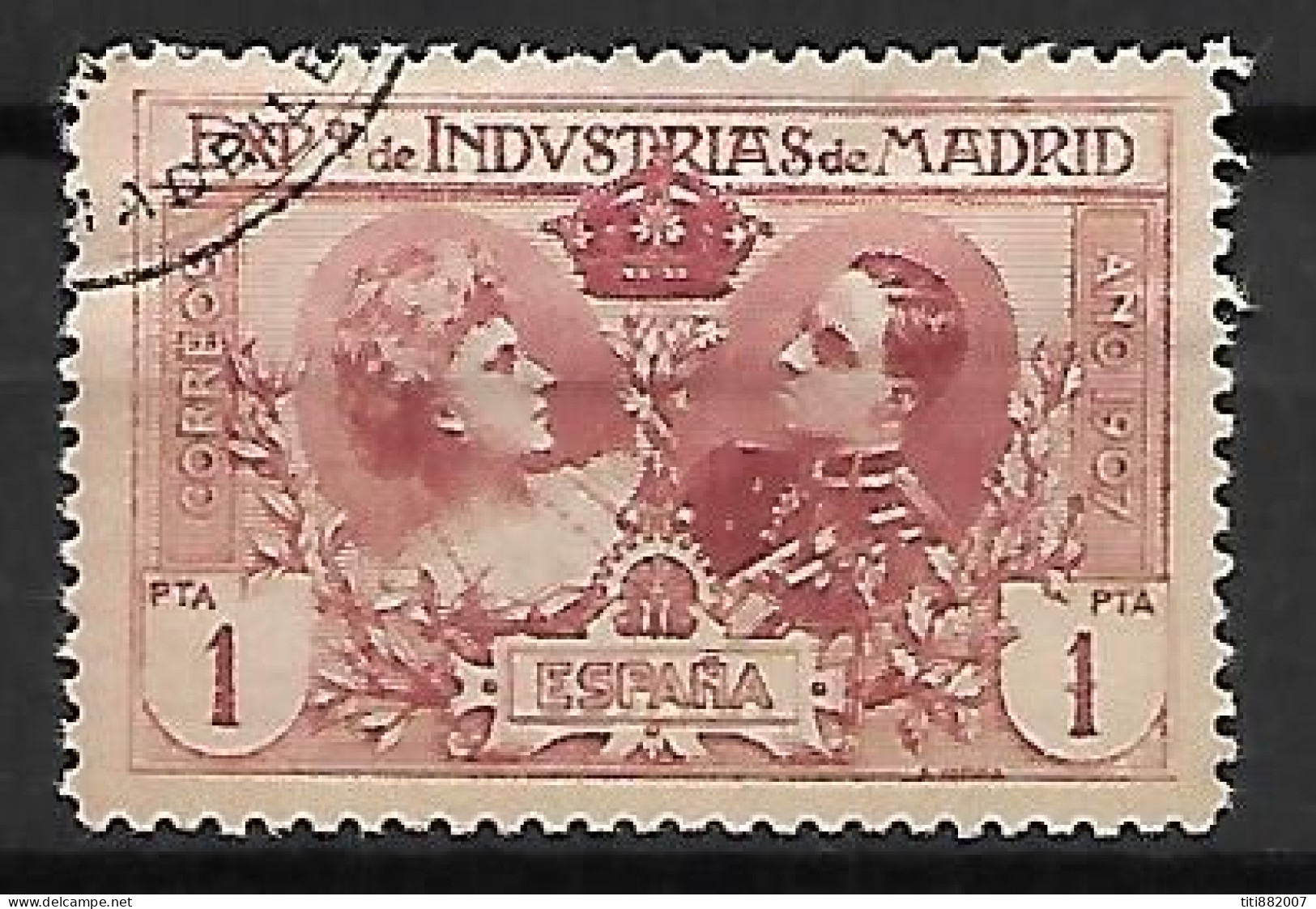 ESPAGNE  -   1907 .   Y&T N° 240 Oblitéré  . Cote  17,00 Euros - Usados