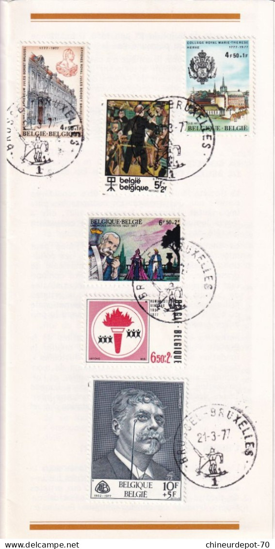 Administration Des Postes Belge émission D'une Série De Timbres Poste Spéciaux  N°4  1977 édité En Français - Covers & Documents