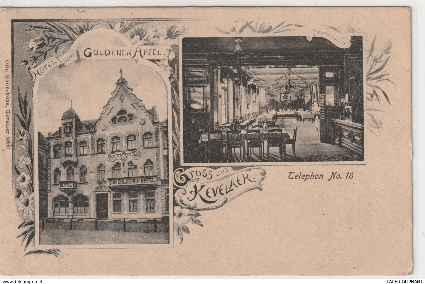 4178 KEVELAER, Hotel Zum Goldenen Apfel, 1908 - Kevelaer