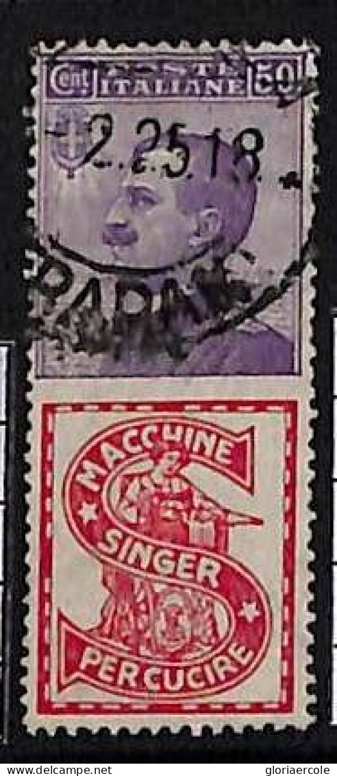 ZA0151f - ITALY -  Pubblicitari ADVERTISING STAMP -  Sassone # 16 SINGER Textile - Pubblicitari