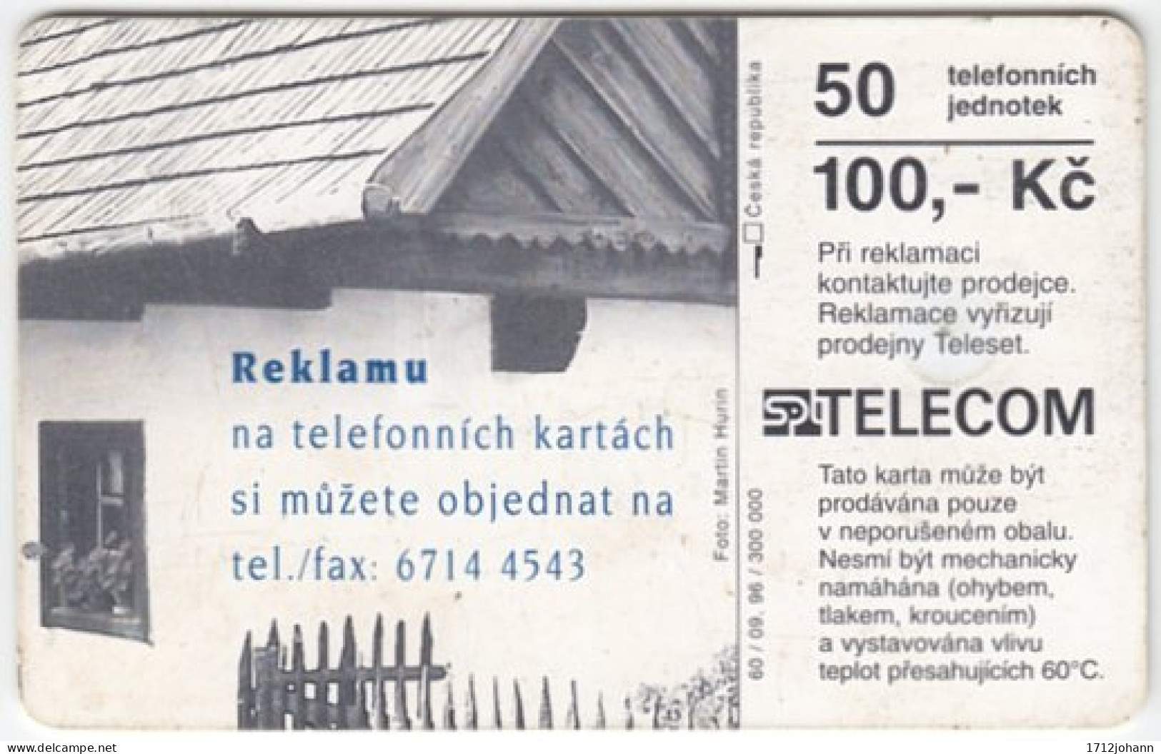 CZECH REP. B-864 Chip Telecom - Culture, Rural House - Used - Tschechische Rep.
