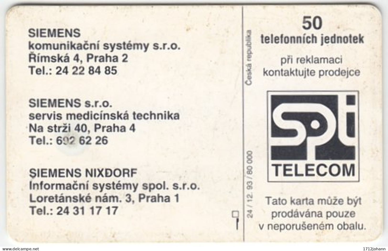 CZECH REP. B-906 Chip Telecom - Advertising, Siemens - Used - Tschechische Rep.