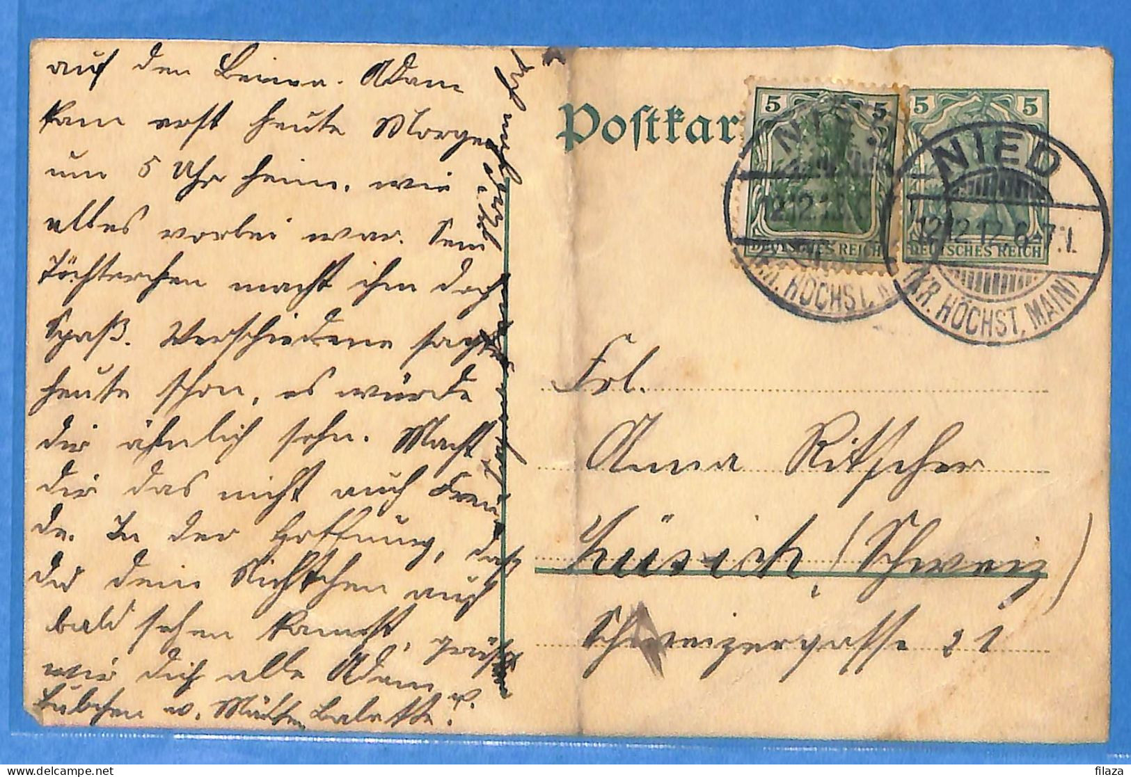 Allemagne Reich 1912 - Carte Postale De Nied - G29588 - Lettres & Documents