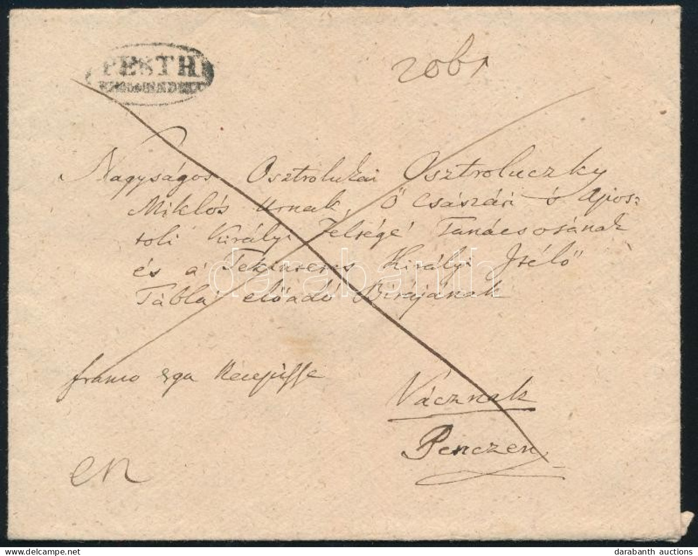1841 Ajánlott Tértivevényes Levél / Registered Cover With Recorded Delivery "PESTH / RECOMANDIRT" - Vácz - Other & Unclassified