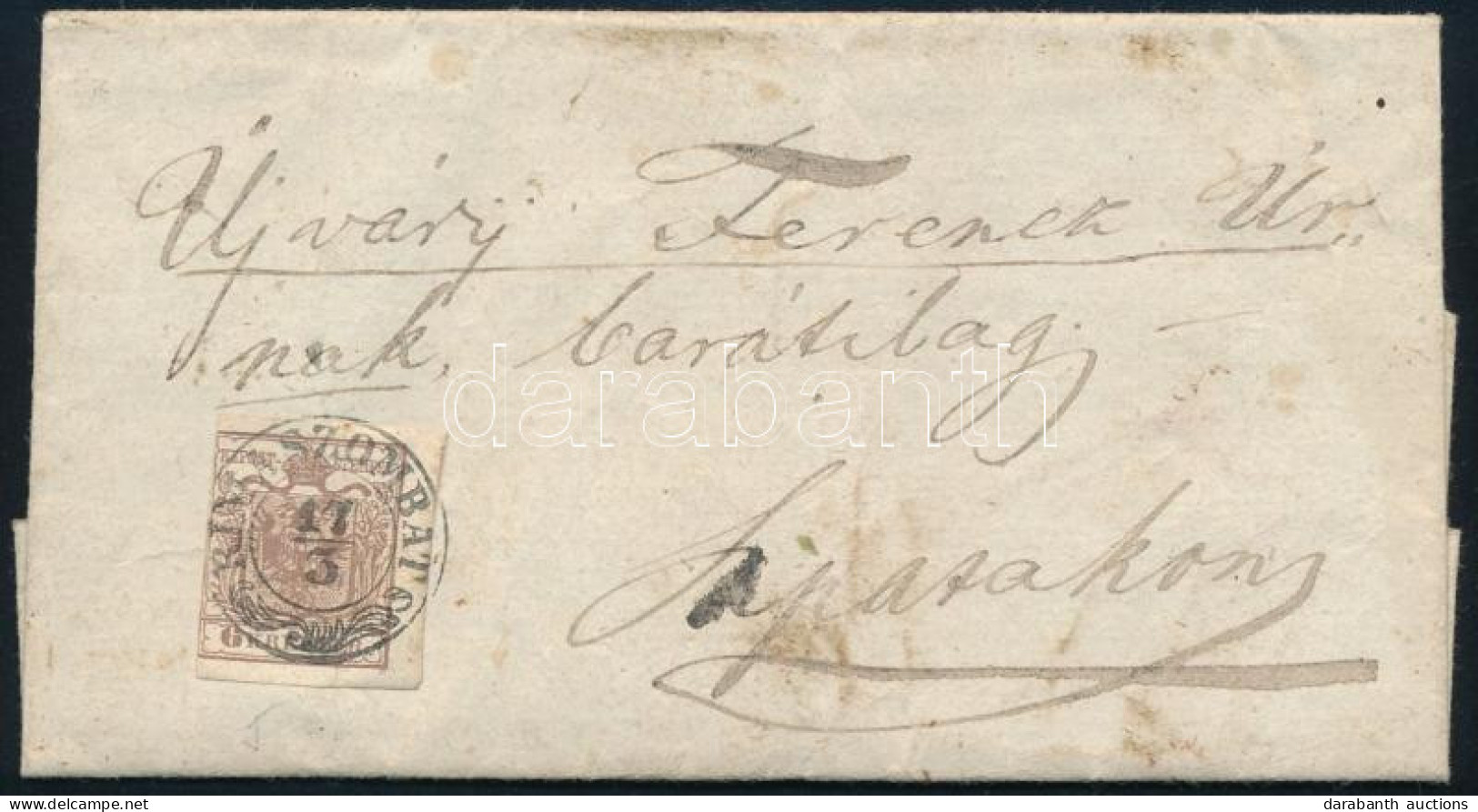 1855 6kr Levélen / On Cover "RIMA-SZOMBAT" - Other & Unclassified