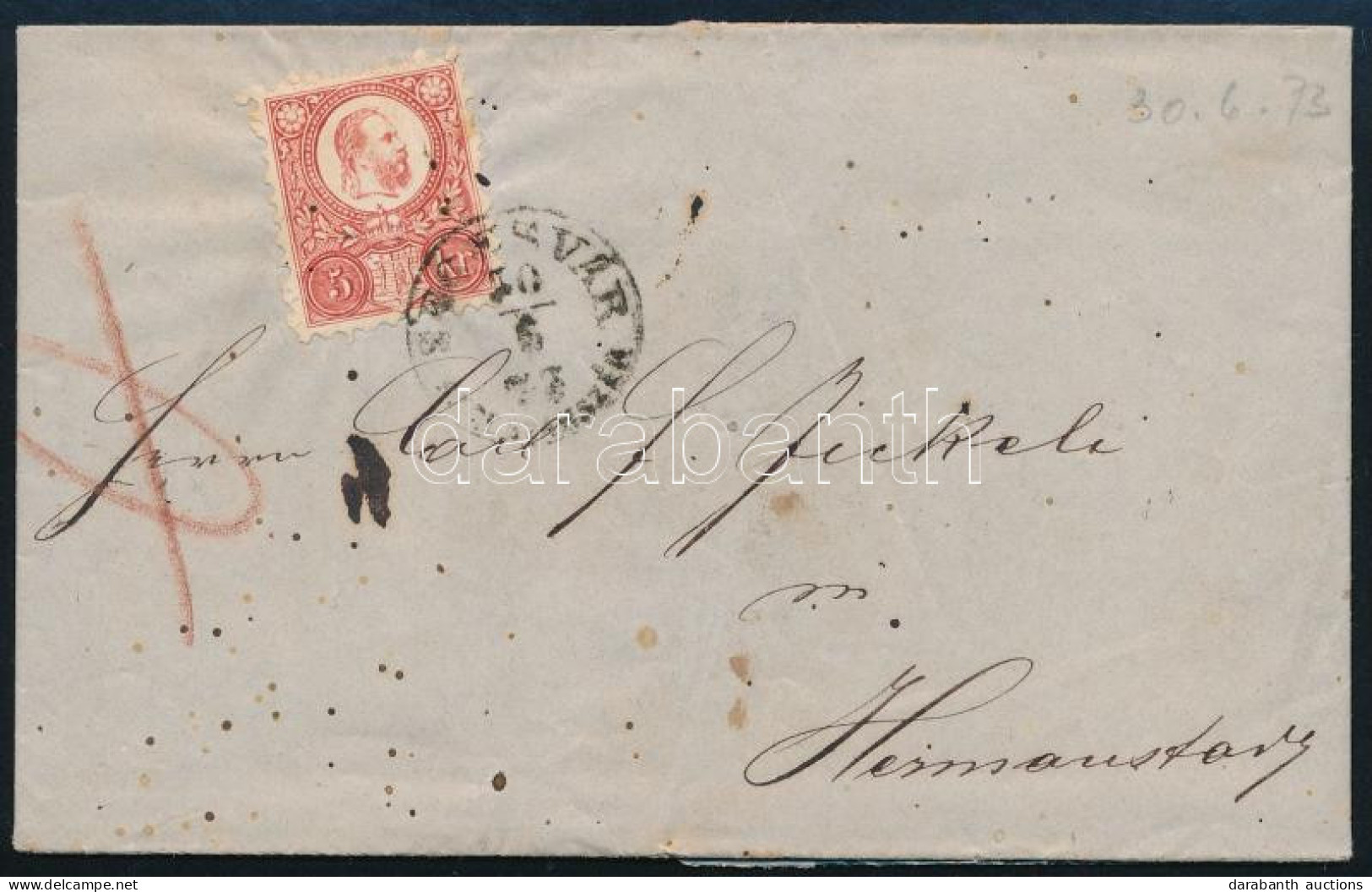 1873 Réznyomat 5kr Levélen "SEGESVÁR / SEGESVÁRSZÉK" - Other & Unclassified