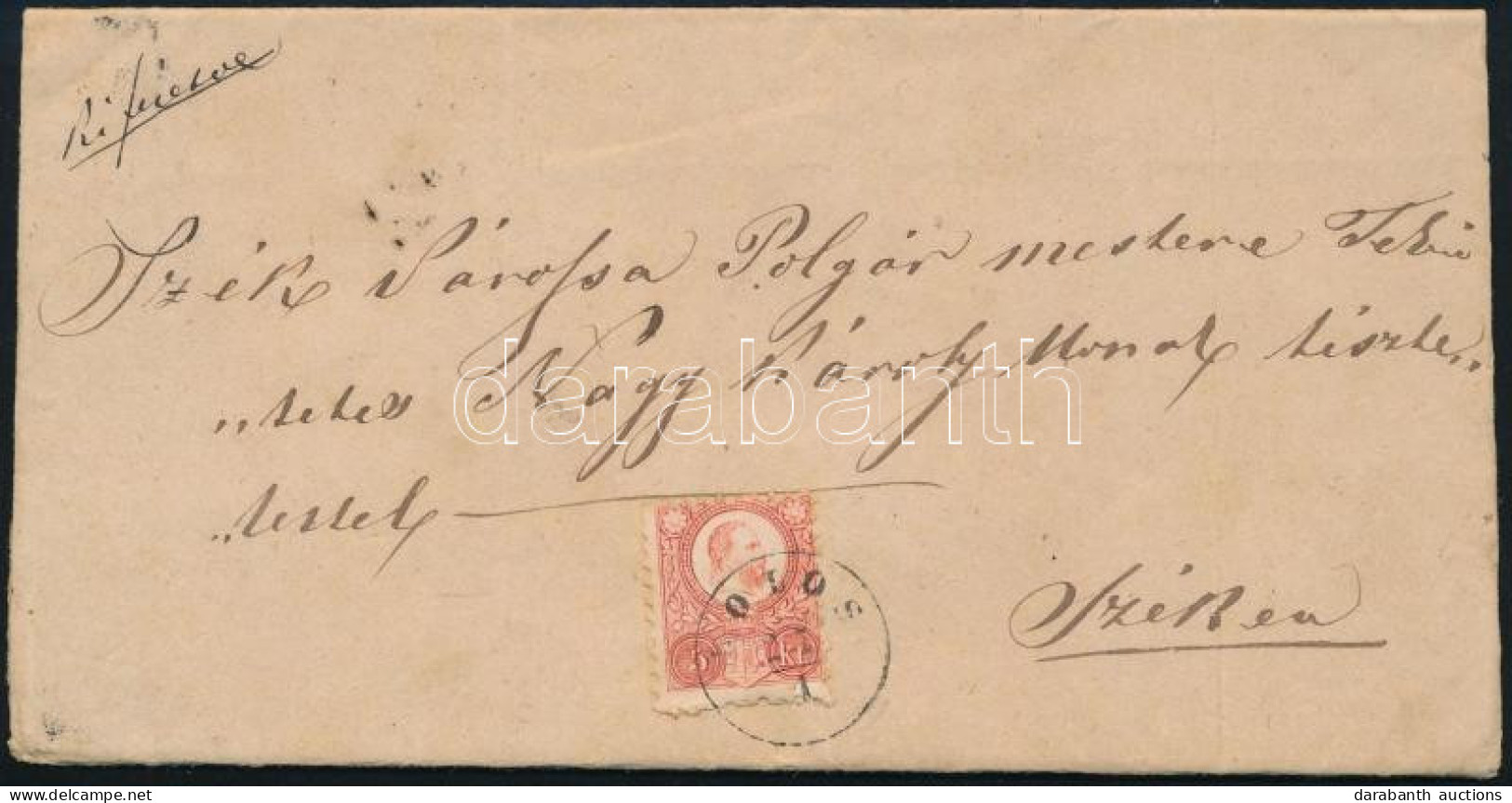 1873 Réznyomat 5kr Levélen "KOLOS" - Szék - Autres & Non Classés